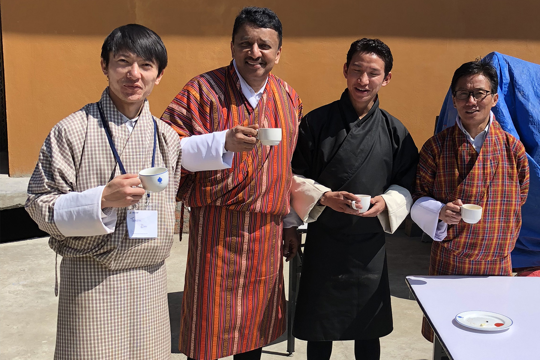 Prof S M Balaji At A Bhutanese Tea Drinking Ceremony Drinking Suja, The Traditional Bhutanese Butter Tea