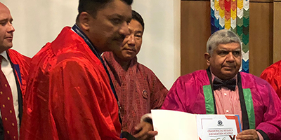 Prof S M Balaji conferred the Craniofacial Research Fellowship Award by the Craniofacial Research Foundation at Paro, Bhutan.