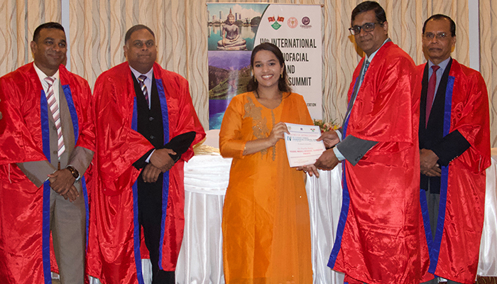 Dr Preetha Balaji receives the Young Maxillofacial Surgeon Award