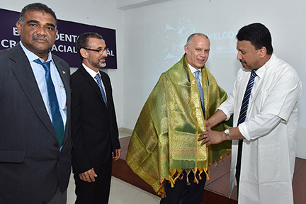 His Excellency Jean-Paul Adam, Minister of Health, Republic of Seychelles visits Balaji Dental and Craniofacial Hospital 2 Dr Sm Balaji Honors Health Minister Of Seychelles With Shawl