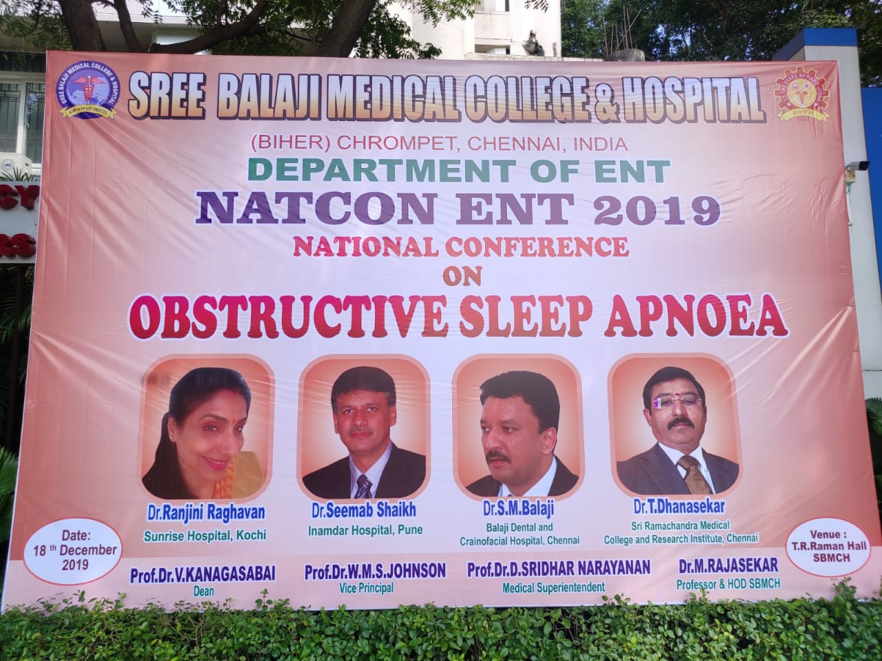 Dr SM Balaji delivers keynote lecture at National Conference on Obstructive Sleep Apnea 1 National Conference On Sleep Apnea Natcon Ent 2019 Organized By Department Of Ent Surgery, Sree Balaji Medical College And Hospital