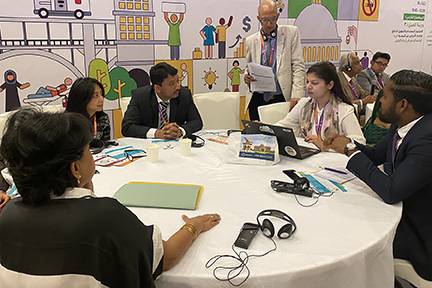Dr SM Balaji represents the Academy of Dentistry International at the 3rd Global NCD Alliance Forum in Sharjah 1 Dr Sm Balaji And Others Discussing Ways To Promote Awareness Of Noncommunicable Diseases At The Searo Alliance Meeting In Sharjah