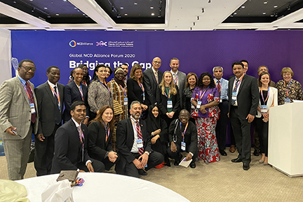 Dr SM Balaji represents the Academy of Dentistry International at the 3rd Global NCD Alliance Forum in Sharjah 5 Dr Sm Balaji With Mr Neal Kovach, Division Vice President, Global Market Strategy, American College Of Cardiology And Others At The Conclusion Of The Ncda Forum