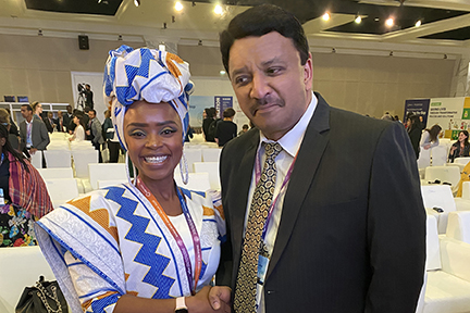 Dr SM Balaji represents the Academy of Dentistry International at the 3rd Global NCD Alliance Forum in Sharjah 7 Dr Sm Balaji With Ms Zoleka Mandela, Granddaughter Of Mr Nelson Mandela And Cancer Survivor Who Spoke At The Forum About Cancer