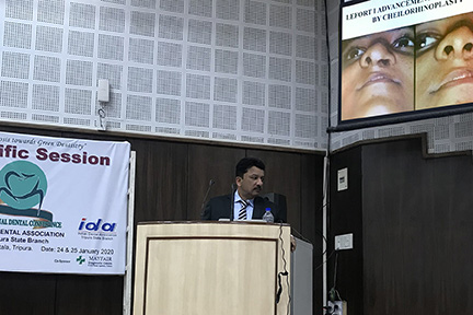 Dr SM Balaji meets His Excellency Biplab Kumar Deb, Chief Minister of Tripura 9 Dr Sm Balaji At His Keynote Lecture At The Conference On “Advanced Oral Surgery In Dental Practice&Quot;