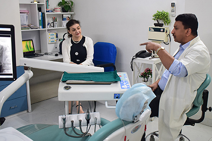 Dr Sm Balaji Conducted A Guided Tour Of The Facilities For Professor Mark Boyd And Dr Nikolina Vlatkovic, Including The Dental Clinic