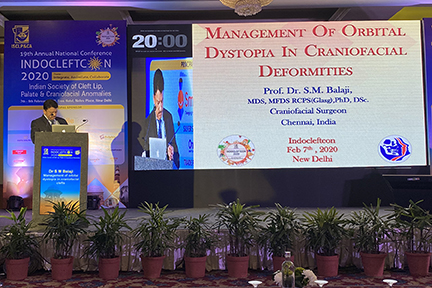 Dr SM Balaji delivers keynote lecture at IndoCleftCon 2020 held at New Delhi 2 Dr Sm Balaji Discussing The Finer Aspects Of The Management Of Craniofacial Deformities For Successful Surgical Outcome