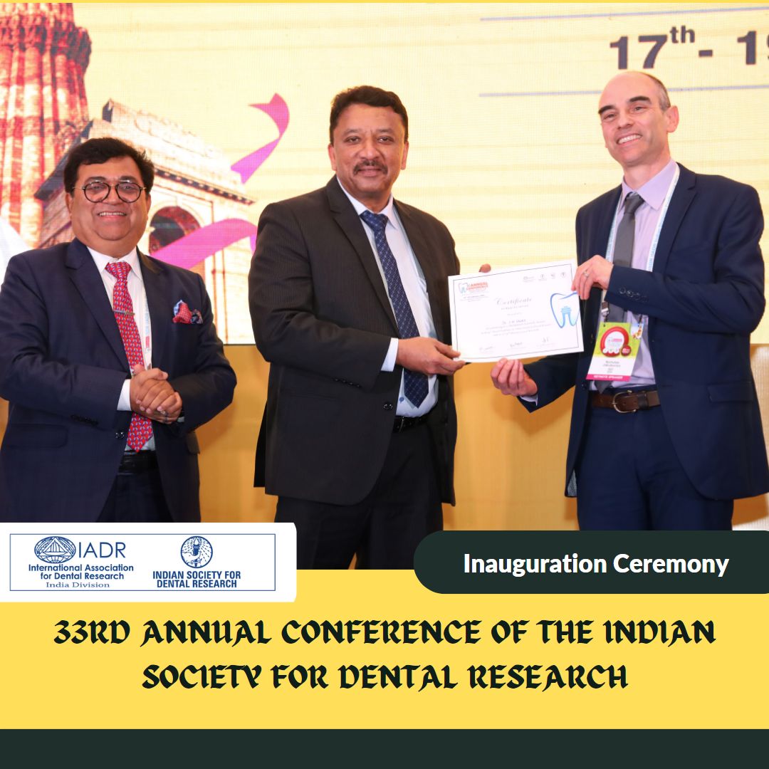 Dr. Sm Balaji Receives Certificate Of Appreciation From Prof. Nick Jakubovics, Editor-In-Chief, Jdr