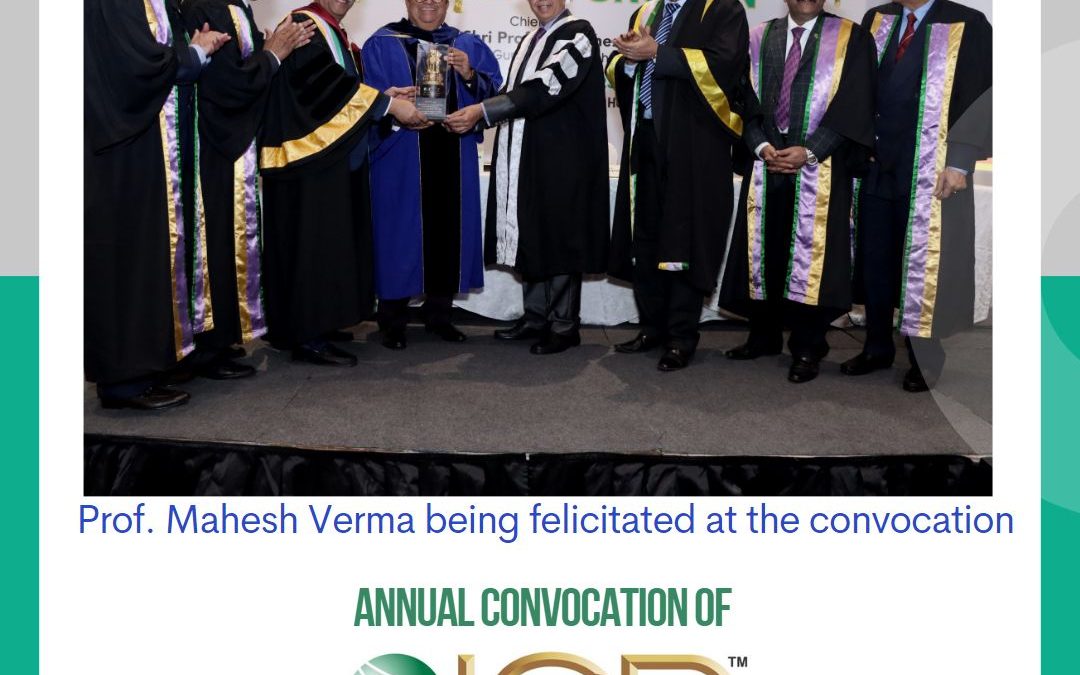 Prof. Mahesh Verma being felicitated at the convocation