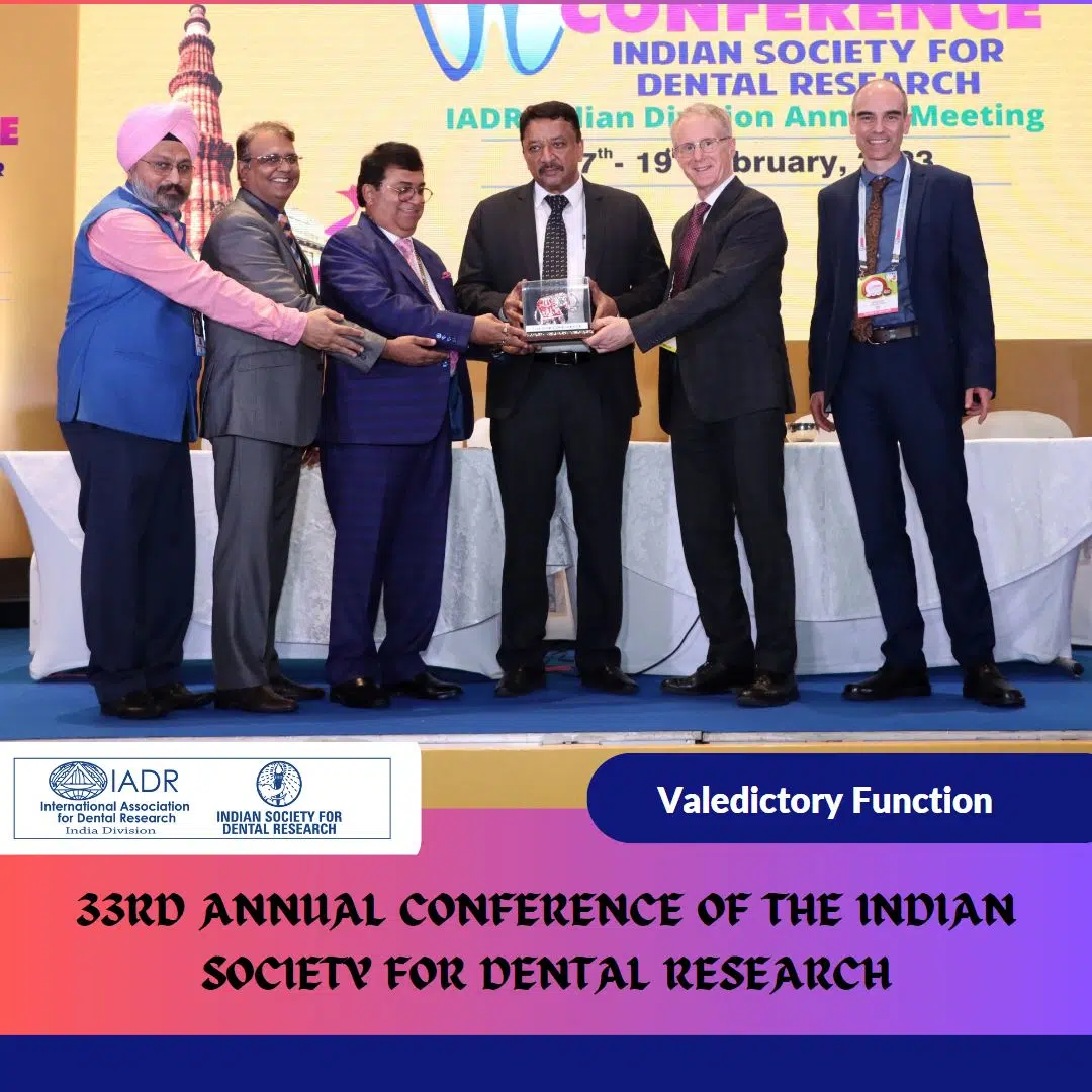 Dr. SM Balaji receiving a memento from Prof. Mahesh Verma and Prof. Brian O'Connell