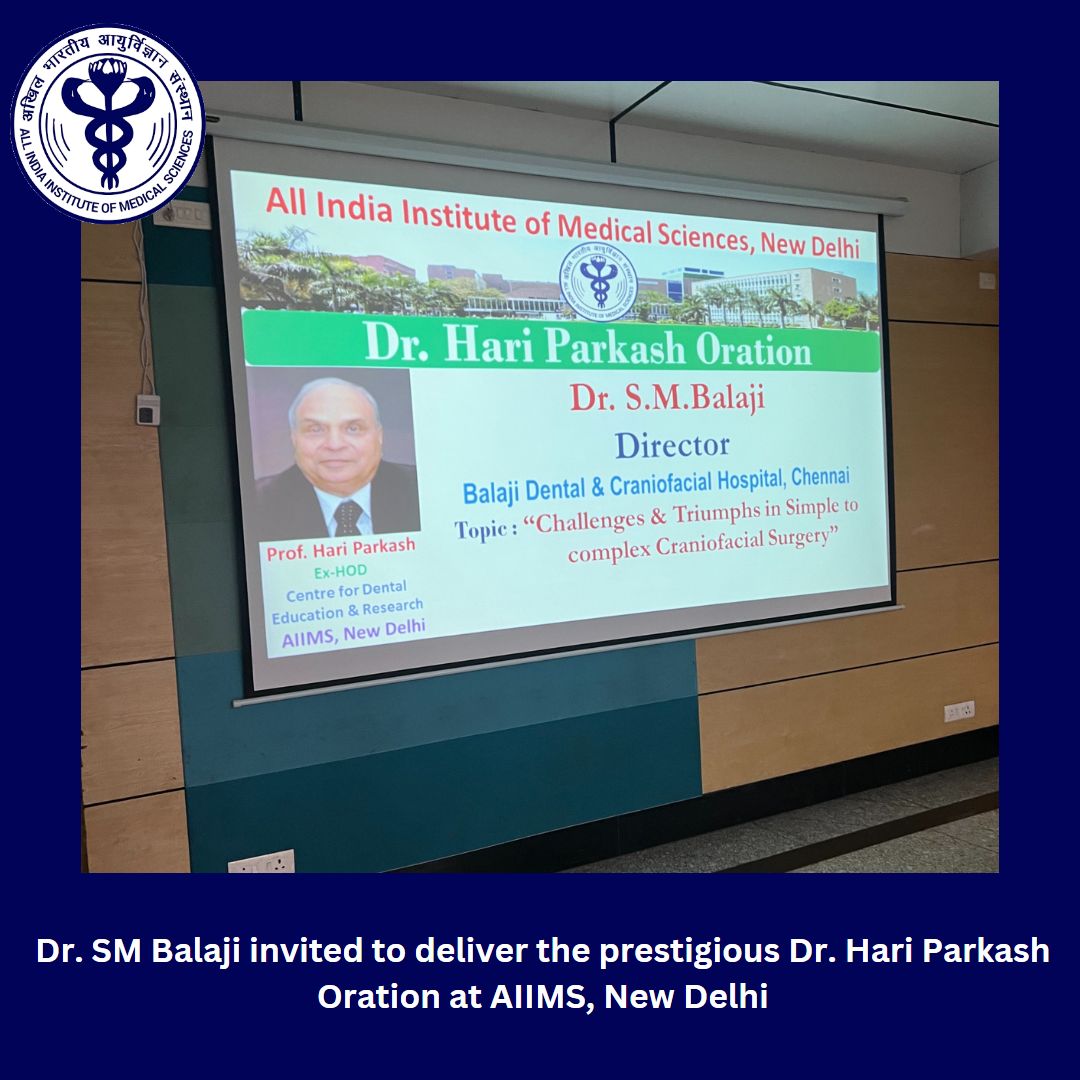 Dr Sm Balaji Invited To Deliver The Prestigious Dr. Hari Parkash Oration At Aiims, New Delhi