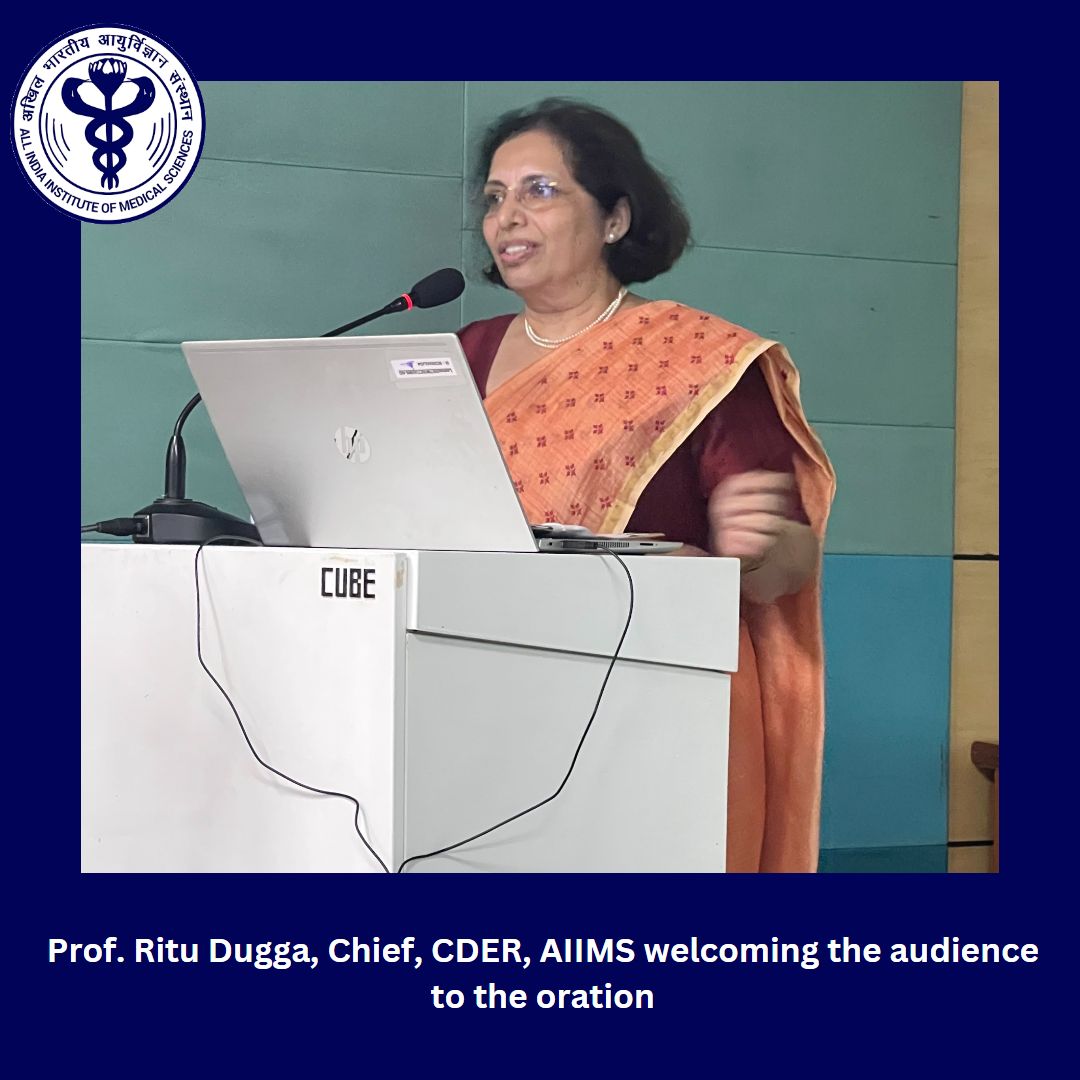 Prof. Ritu Duggal, Chief, Cder, Aiims Welcoming The Audience To The Oration
