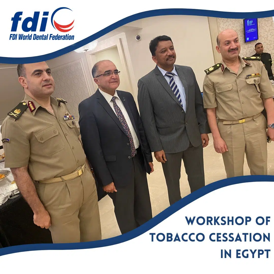 Dr. SM Balaji attends FDI World Dental Federation Workshop of Tobacco Cessation in Egypt 4 Dr. Sm Balaji With Maj. Gen. Dr. Moselhy, Maj. Gen. Prof. Riad And Maj. Gen. Dr. Mohamed At The Workshop
