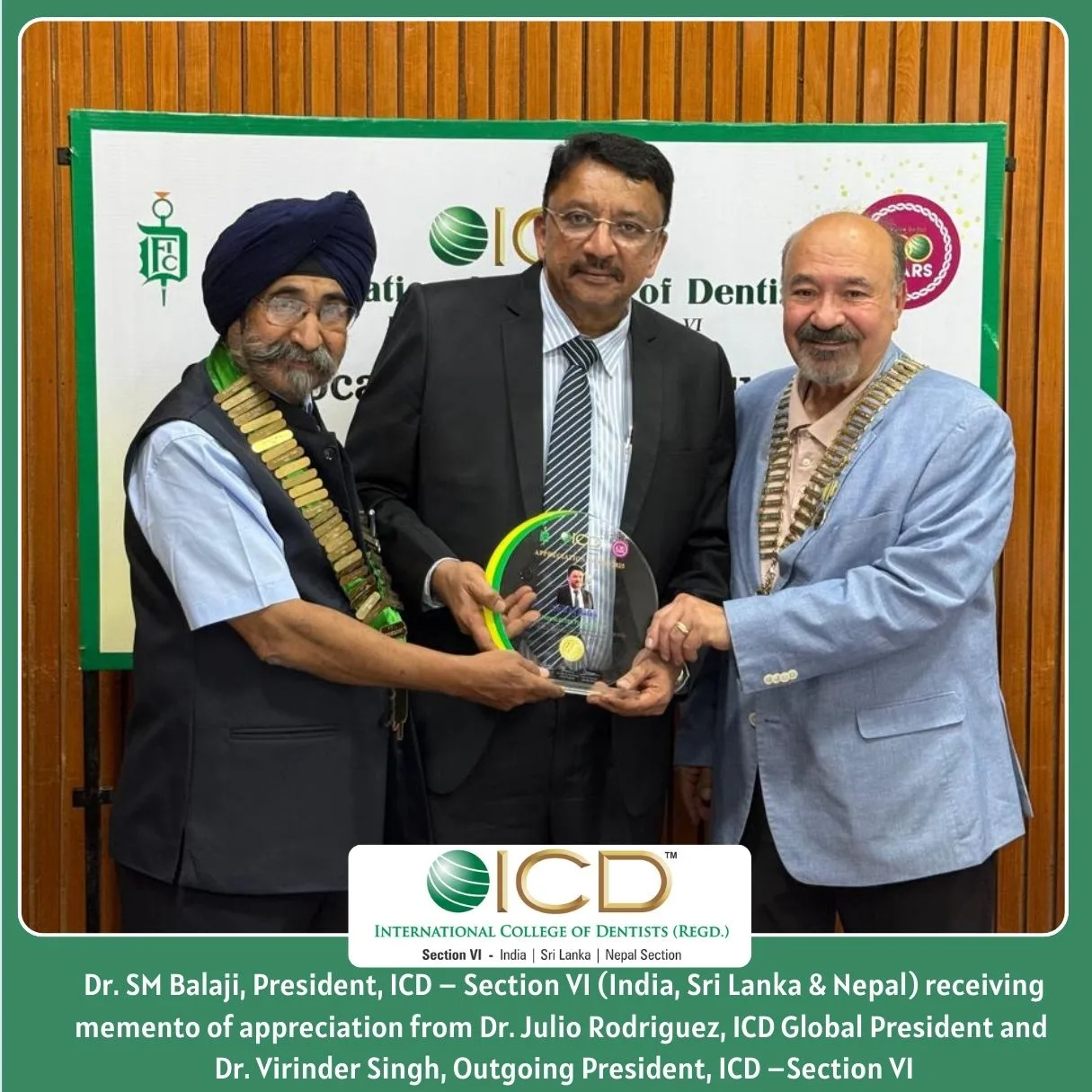 Dr. SM Balaji Elected as President of International College of Dentists (ICD) – Section VI (India, Sri Lanka & Nepal) at the 100th Year ICD Annual Convocation & Awards Function 2 3 Jpg