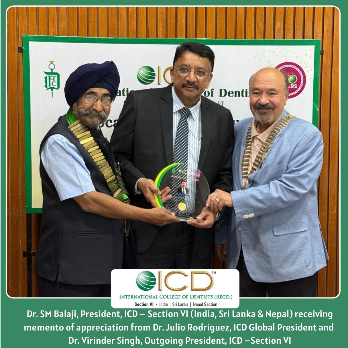 Dr. SM Balaji Elected as President of International College of Dentists (ICD) – Section VI (India, Sri Lanka & Nepal) at the 100th Year ICD Annual Convocation & Awards Function 2 3