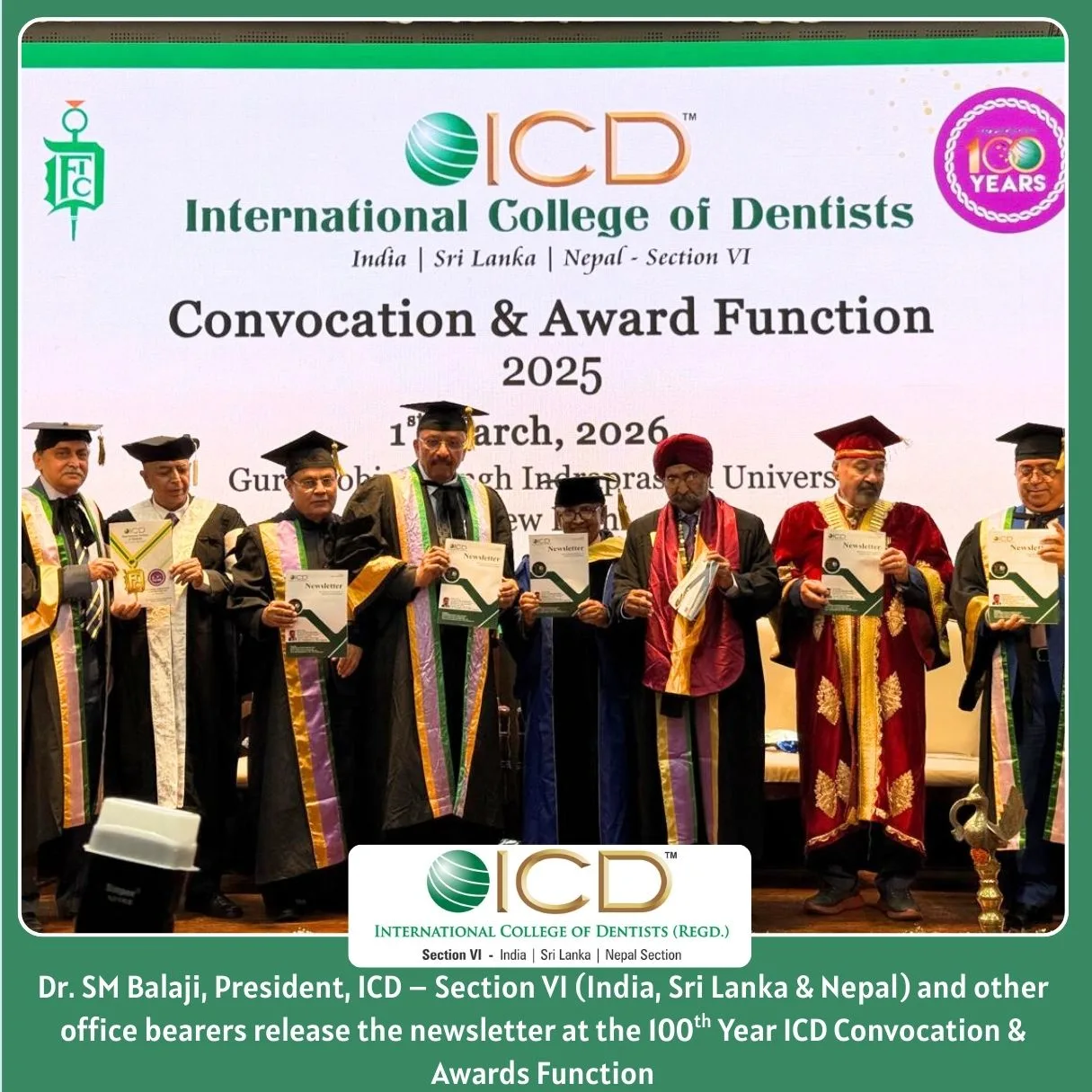Dr. SM Balaji Elected as President of International College of Dentists (ICD) – Section VI (India, Sri Lanka & Nepal) at the 100th Year ICD Annual Convocation & Awards Function 4 5 Jpg