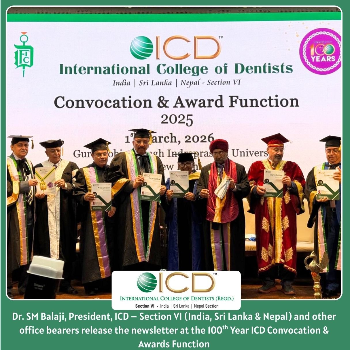 Dr. SM Balaji Elected as President of International College of Dentists (ICD) – Section VI (India, Sri Lanka & Nepal) at the 100th Year ICD Annual Convocation & Awards Function 4 5