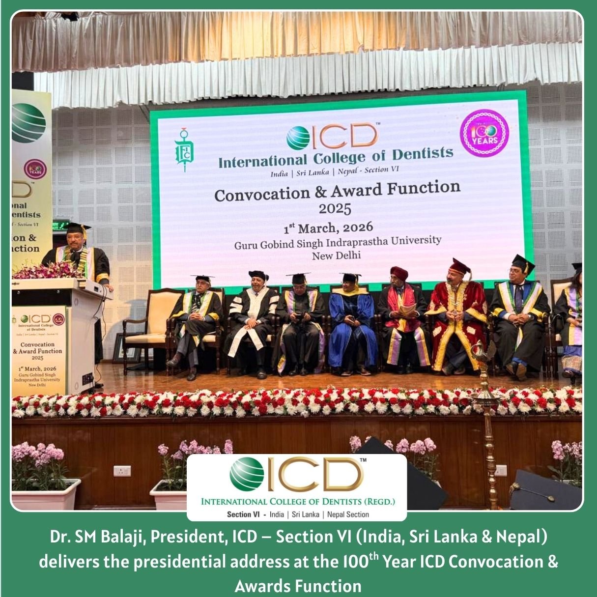 Dr. SM Balaji Elected as President of International College of Dentists (ICD) – Section VI (India, Sri Lanka & Nepal) at the 100th Year ICD Annual Convocation & Awards Function 7 8