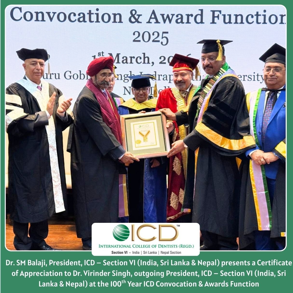 Dr. SM Balaji Elected as President of International College of Dentists (ICD) – Section VI (India, Sri Lanka & Nepal) at the 100th Year ICD Annual Convocation & Awards Function 8 9